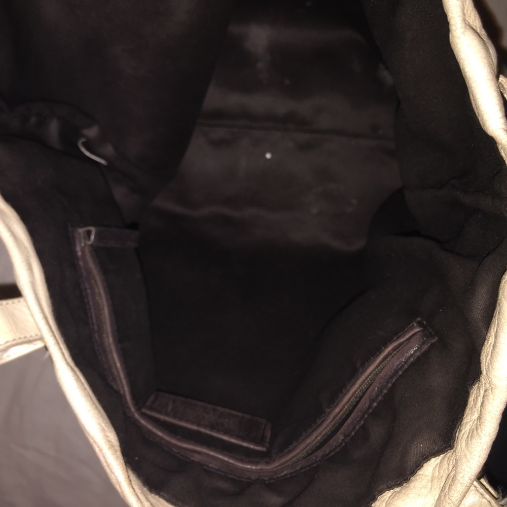 YSL White Studded Soft Leather Tote - Picture 5 of 8